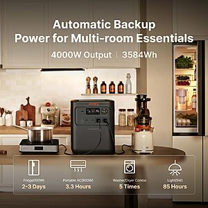 Jackery HomePower 3600 Pro Max Power Station and 500W, MTS & 40A Cable $2979
