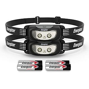 $6.34* | 2-Pack Energizer Universal+ 100 Lumen LED IPX4 Headlamps (Black) at Amazon
