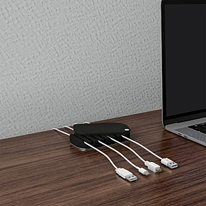 7-Slot Silicone & Stainless Steel Desk Cable Management Organizer (Black) $2.60 + Free Shipping w/ Walmart+ or on $35+