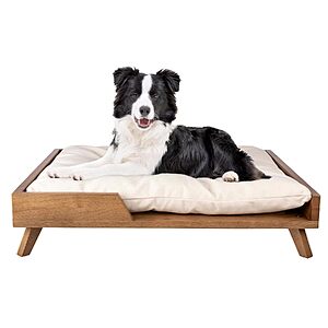 36" x 29.5" Petmaker Elevated Dog Bed w/ Cushion & Rubberwood Frame (Natural) $57.95 + Free Shipping