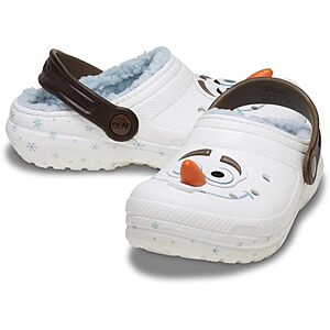 [Prime] Crocs Kids' Frozen Olaf Fuzzy Lined Classic Clog (Toddler Size 4 or 5 Only) $10 + Free Shipping