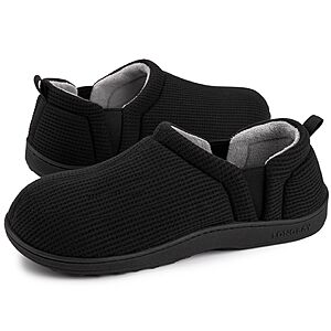 [Prime] LongBay Men's Memory Foam Indoor/Outdoor Slippers w/ Plush Fleece Lining (Sizes 7-14, Black or Grey) $9.99 + Free Shipping