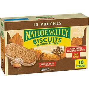 Nature Valley Cinnamon Almond Butter Biscuit Sandwiches, 10 ct, 13.5 oz S&S 5% $4.40 with 15% $3.85