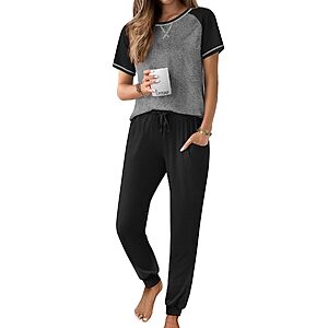 [Prime] 2-Piece Ekouaer Women's Short Sleeve Pajama Set (Various) $9.99 + Free Shipping