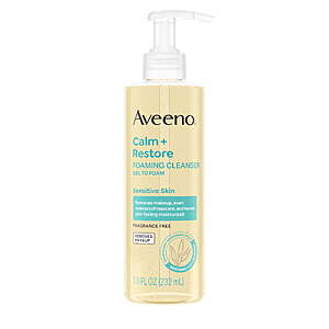 Aveeno Calm + Restore Gentle Foaming Facial Cleanser, 7.8 fl oz + $5 WMCB $11.12