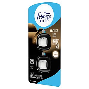 $3.17 S&S Q Febreze AUTO Air Freshener, Odor-Fighting Automotive Vent Clip,  Leather, 2 Count