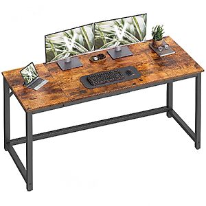 [Prime] 55.1" VASAGLE Computer Desk w/ Steel Frame (Rustic Brown/Ink Black) $40.25 + Free Shipping