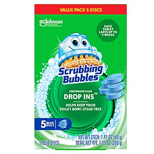 Prime- Scrubbing Bubbles Continuous Clean Toilet Tank Drop-Ins, 5 Count, (3-Pack) $10.49