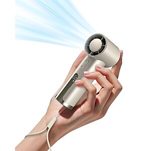 [Prime] 4000mAh OidoZac 18800 RPM Portable Handheld Mini Fan w/ Digital Display (Brown) $5.99 + Free Shipping