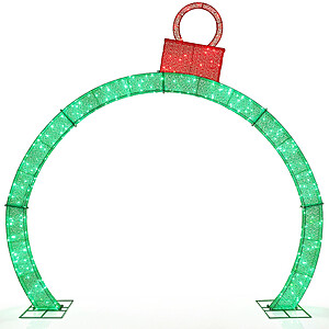 Costway 10.5' Christmas Pre-Lit Arch w/ Ornament Cap & 300 Warm White LED Lights $170 + Free Shipping