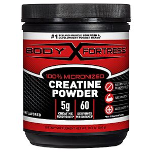 [Prime] 10.5-Oz  Body Fortress 100% Micronized Creatine Monohydrate Powder (60 Servings, Unflavored) $5.08 w/ S&S + Free Shipping