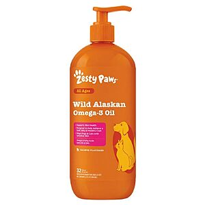 [Prime] 32-Oz Zesty Paws Salmon Oil Omega-3 Supplement for Dogs & Cats $18.11 w/ S&S + Free Shipping