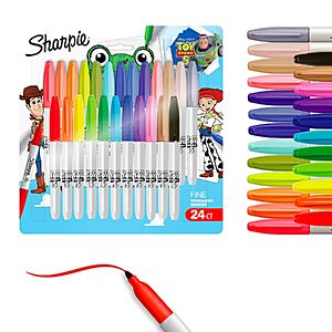 [Prime] 24-Count Sharpie Fine Point Permanent Markers, Assorted Colors, Toy Story 5 Packaging $11.04 ($0.46 Each) w/ S&S + Free Shipping