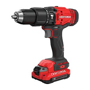 CRAFTSMAN V20 1/2-in 20v Hammer Drill (2) 3 Ah Batteries and Charger Variable Speed Cordless  | CMCD711C2 $89