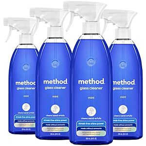 [SnS, AC] $7.71* | 4-pk 28-Oz Method Glass Cleaner Sprays (Mint) at Amazon