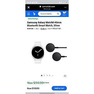 [Sam's Club] Samsung Galaxy Watch8 40mm Bluetooth Smart Watch, Silver