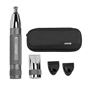 $22.77* | Conair Eyebrow & Nose Hair Trimmer for Men, Cordless, 5-Piece Set at Amazon