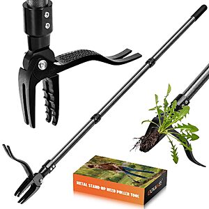 45" Stand Up 4-Claw Weed Puller w/ Adjustable Long Handle $9.98 + Free Shipping w/ Prime or on $35+
