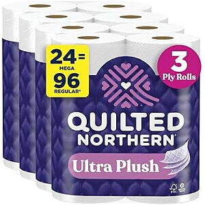 [SnS] $17.08* | 24-Count 255-Sheets Quilted Northern 3-Ply Toilet Paper Mega Rolls (Ultra Plush) at Amazon (71.2￠ each)