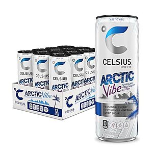 [SnS] $11.96* | 12-Pack 12-Oz CELSIUS Functional Essential Energy Drink (Sparkling Arctic Vibe) at Amazon