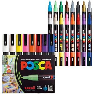 [SnS] $23.15* | 16-Piece Posca Acrylic Paint Markers Set at Amazon