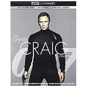 $30.81* | 007: The Daniel Craig Collection: Casino Royale, Quantum of Solace, Skyfall, Spectre (4K Ultra HD + Blu-ray + Digital HD) at Amazon