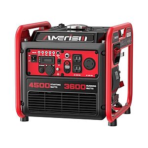 AMERISUN Portable 4500W Gas-Powered Inverter Generator with CO Sensor, Lightweight, Quiet, and EPA-Compliant for Home, Emergency Backup, and Camping, $224.99, FS Prime, Woot!