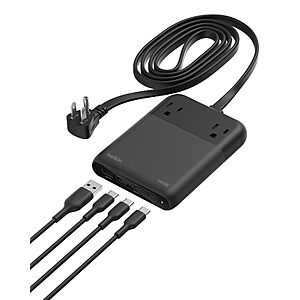 $59.95: Belkin Charging Station Power Strip 3 USB-C Charger 2 AC 1 USB-A 140W GaN at Amazon