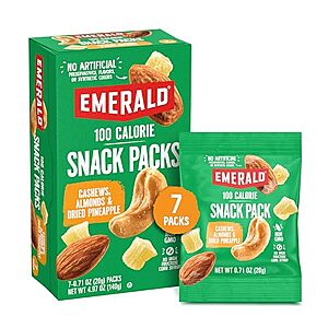 [SnS] $4.91 | 7-Pack 0.71-Oz Emerald Nuts Cashews and Almonds with Dried Pineapple at Amazon