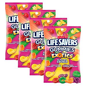 $5.65* | 4-Pk 7-Oz Life Savers Exotics Gummy Candy at Amazon