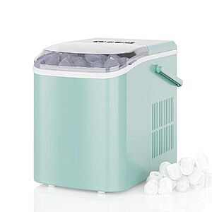 DUMOS 26-Lb/Day Portable Countertop Ice Maker w/ Handle (Green) $49.95 + Free Shipping