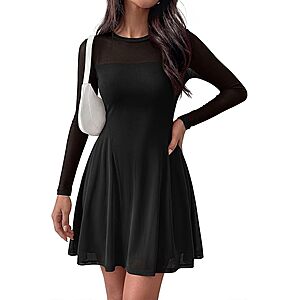 BTFBM Women’s Lightweight Lined Sheer Mesh Long Sleeve A-Line Stretch Mini Dress (8 Colors, Sizes Small-XX-Large) $12.49 + Free Shipping w/ Prime or on $35+