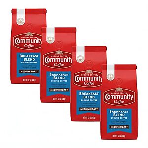 $8.10 | 4-Pack 12-Oz Community Coffee Medium Roast Ground Coffee (Breakfast Blend) at Amazon ($2.02 each)