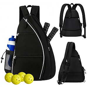 $16.99: cyrico Pickleball Bag w/ Adjustable Sling Strap, Fence Hook & Water Bottle Holder at Walmart