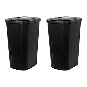2 Pack Hefty 13.3 Gallon Plastic Touch Top Kitchen Trash Can(Black/White) $16.96 + Free S&H w/ Walmart+ or $35+