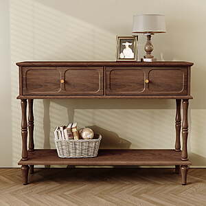 $113.99: HLR 47" Mid Century Console Table w/ Storage Shelf for Hallway(4 Colors) at Walmart.com