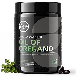 Amazon – Oil of Oregano + Black Seed Oil, 150 Softgels - $10.50 w/ Code + Coupon