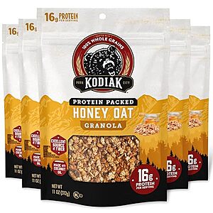 [SnS] $17.50 | 5-Pack 11-Oz Kodiak Protein Granola (Honey Oat) at Amazon ($3.50 each)