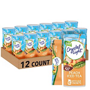 [S&S] $27.43: Crystal Light Peach Iced Tea Drink Mix, 72 Pitcher Packets, 1.5 oz Each