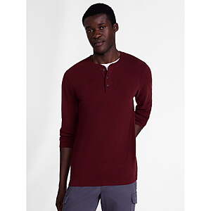 George Men's and Big Men's 100% Cotton Long Sleeve Henley Shirt (6 Colors, Sizes S-5XB) $8.00 + Free S&H w/ Walmart+ or on $35+