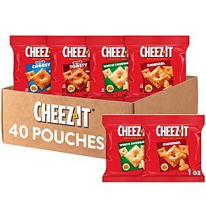 [S&S]Cheez-It Baked Snack Crackers, Lunch Snacks, Variety Pack (40 Pouches, 1 oz) $13.87 + Free S&H w/ Prime or $35+