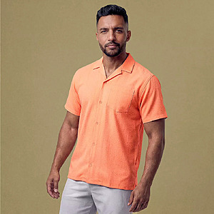 VRST Men's Performance Seersucker Resort Shirt (Coral) $14.97 + Free Shipping
