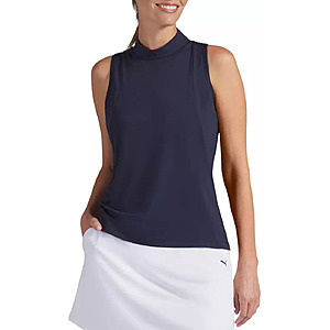 PUMA Women's Sleeveless Mockneck Golf Shirt (Navy) $9.97 + Free Shipping on $49+