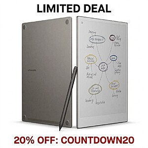 Refurbished- reMarkable Paper Pro Color 11.8" Wi‑Fi Tablet with Marker Plus Bundle $409.6