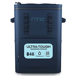 RTIC Ultra-Tough 48 Can Soft Sided Cooler Backpack with Waterproof Zipper (Navy, Graphite or Olive Colors Available ) $139.99