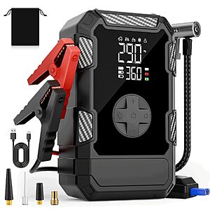 4000A Portable Jump Starter & Air Compressor Combo w/ 150PSI Tire Inflator & LED Light $29.99 + Free Shipping w/ Prime or on $35+