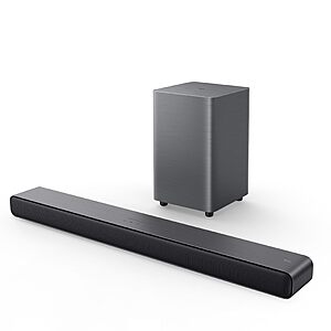 TCL S55H 2.1 Sound Bar with Wireless Subwoofer for Smart TV $108