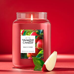 $12.99=$13.99 S&S Q 22oz Yankee Candle Jar (McINTOSH APPLE scent)  + more scent options