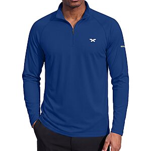 COOFANDY Mens Quarter Zip Pullover Long Sleev Running Athletic Sun Shirt $14.99