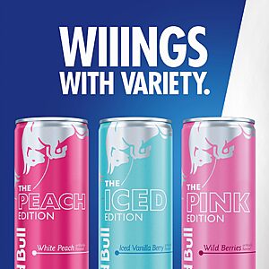 $13.17 S&S $2 off Q (or less)  Red Bull Energy Drink, Variety Pack Peach 12 count 8.4 oz cans